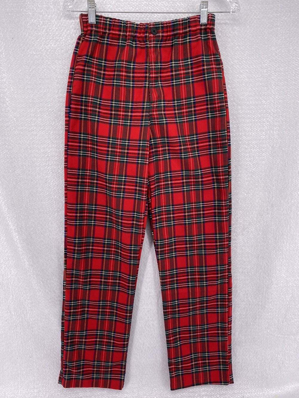NEW John Galt Red Plaid High Waisted Straight Leg Pants Women’s Size 1 SZ